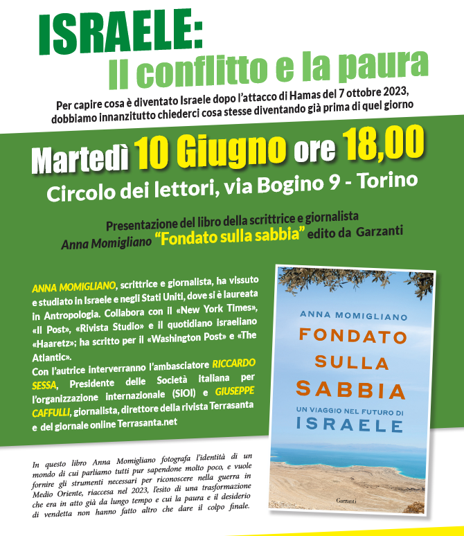 Presentazione del Libro “Fondato sulla sabbia” di Anna Momigliano